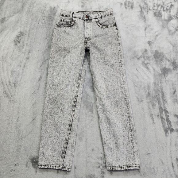 Vintage 80s Levi's Jeans Womens W28 L28 Black Acid Wash 701 Student Fit Straight - Picture 1 of 14